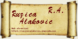 Ružica Alaković vizit kartica